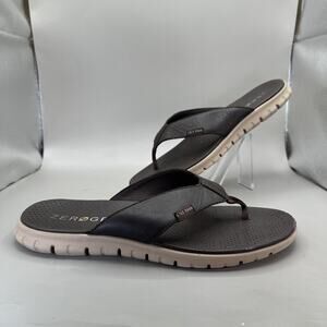 Cole Haan Thong Leather Sandals Flip Flop Shoes Mens Size 11M Leather Java Brown